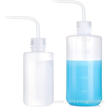 Lab Plasticware: Squeeze Type Plastic Wash Bottles in 250ml, 500ml, and 1000ml Sizes - Multipurpose Laboratory Bottles